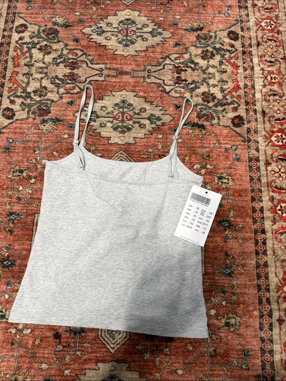 Brandy Melville Light Gray Spaghetti Strap Camisole
